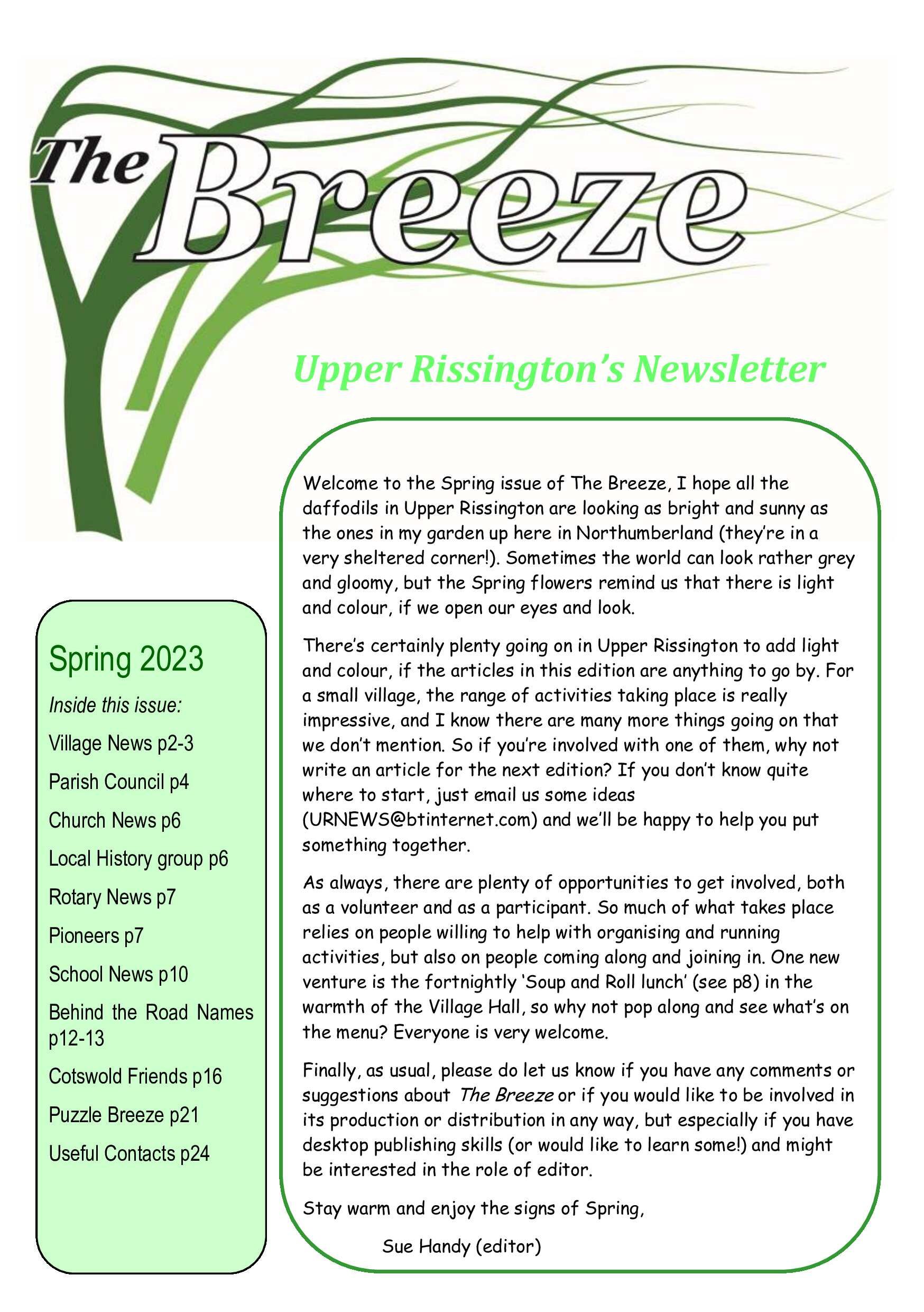 Front cover of the Spring 2023 magazine, The Breeze
